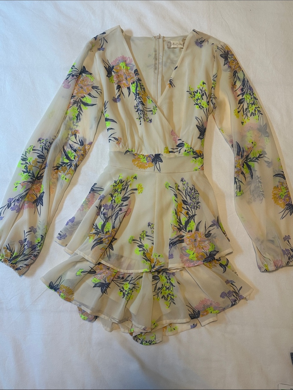 ALTAR’D State Floral Ruffle Romper - Cream